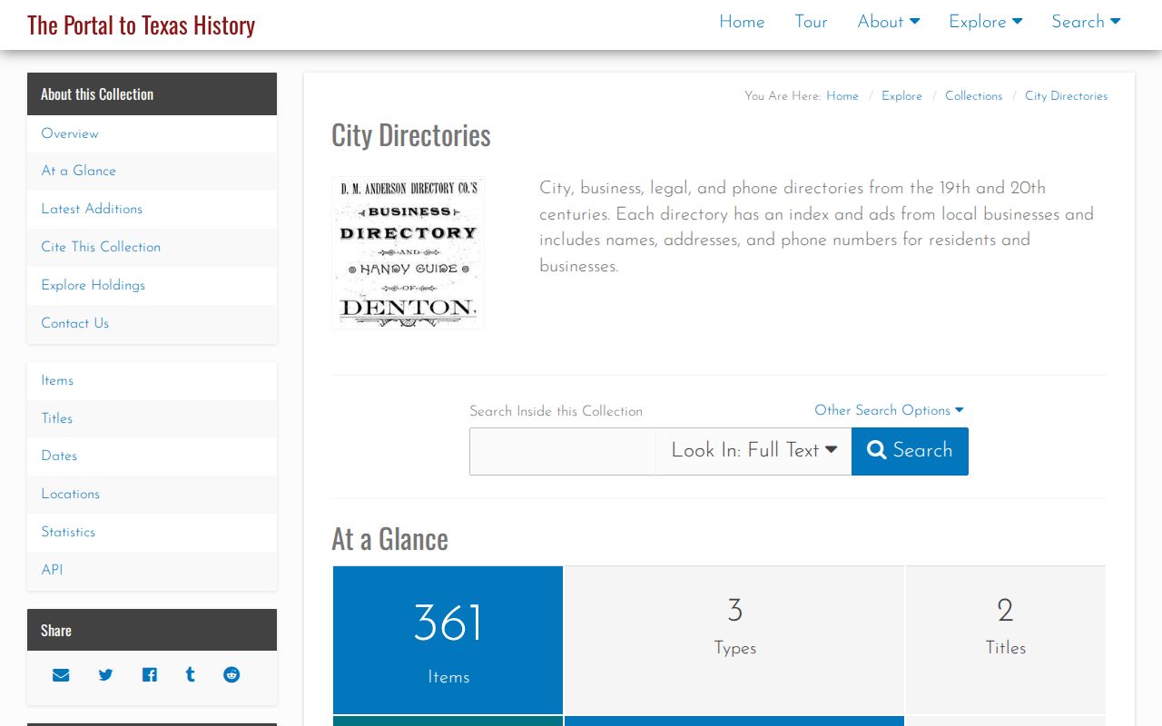 Lubbock city directory search in the digitized Texas collection