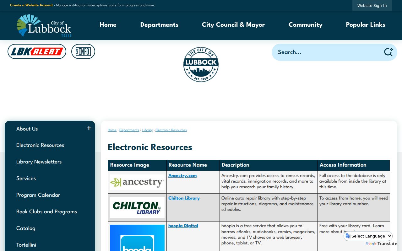 Lubbock residents directory library genealogy resources