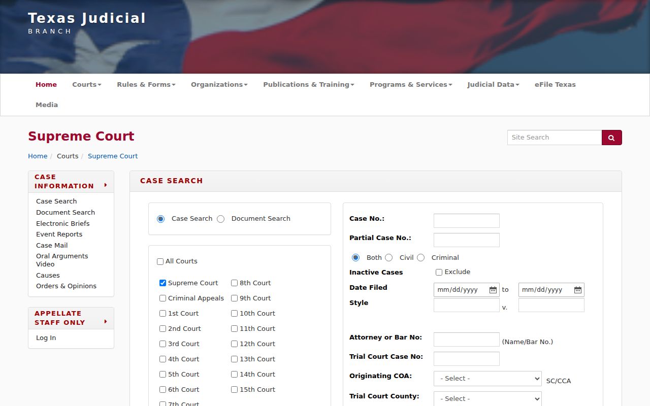 Lubbock residents directory Texas court case search