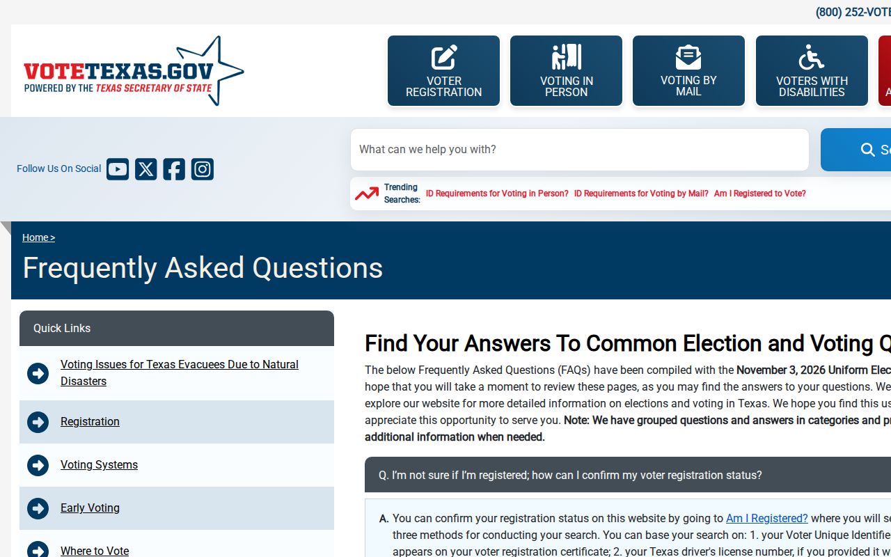 Lubbock resident lookup VoteTexas voter search guidance